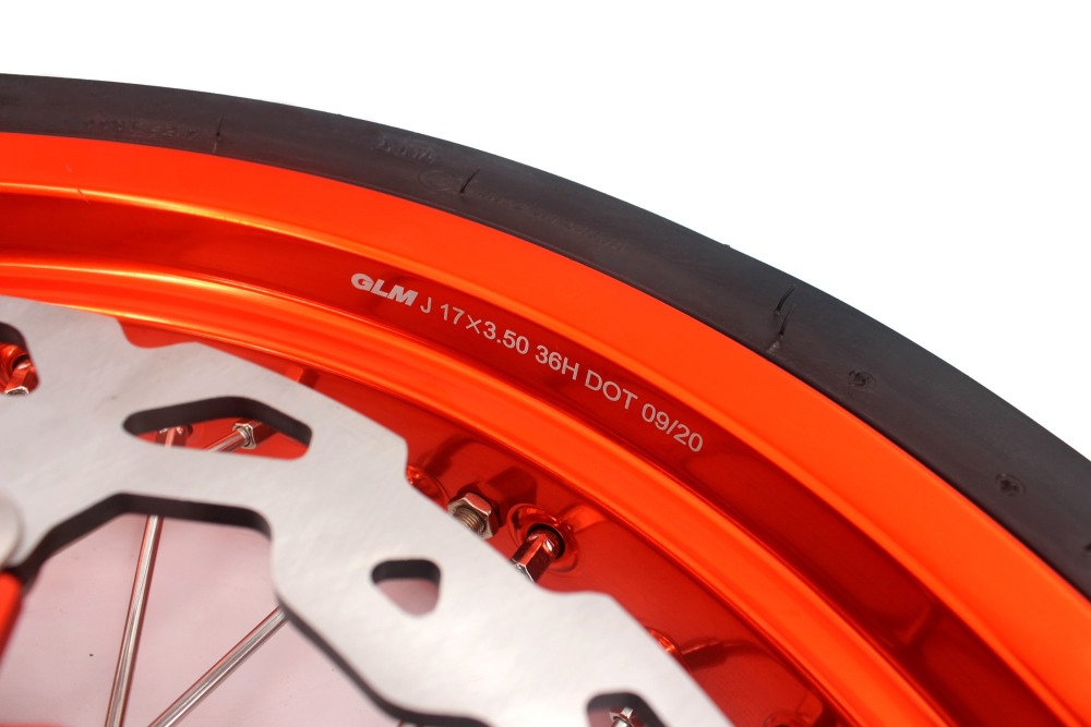 VMX 3.5/5.0 Motorcycle Supermoto Wheels Orange Rim CST Tire Compatible with KTM EXC SXF 2003-2024