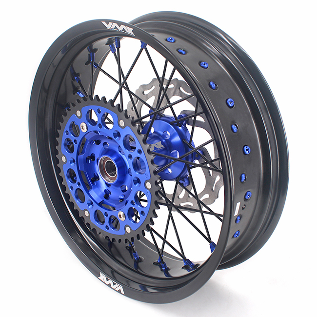 VMX 3.5/5.0 Motorcycle Supermoto Wheels Fit YAMAHA YZ250F YZ450F YZ125 YZ250 Blue/Black