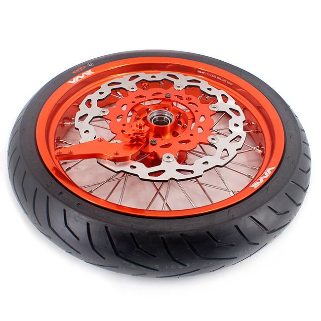 VMX 3.5/5.0 Motorcycle Supermoto Wheels Orange Rim CST Tire Compatible with KTM EXC SXF 2003-2024