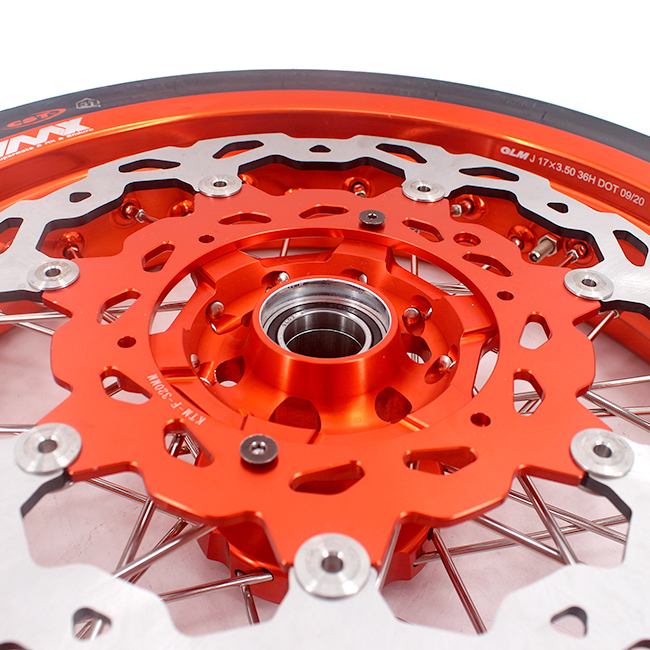 VMX 3.5/5.0 Motorcycle Supermoto Wheels Orange Rim CST Tire Compatible with KTM EXC SXF 2003-2024