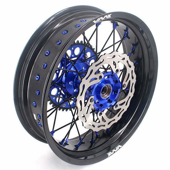 VMX 3.5/5.0 Motorcycle Supermoto Wheels Fit YAMAHA YZ250F YZ450F YZ125 YZ250 Blue/Black