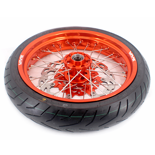 VMX 3.5/5.0 Motorcycle Supermoto Wheels Orange Rim CST Tire Compatible with KTM EXC SXF 2003-2024