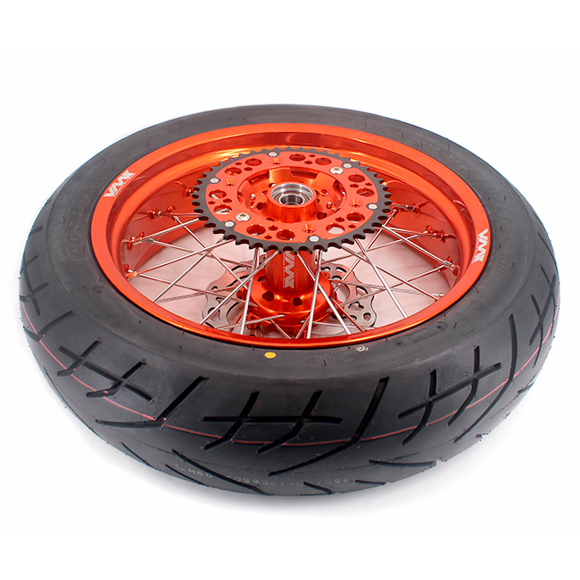 VMX 3.5/5.0 Motorcycle Supermoto Wheels Orange Rim CST Tire Compatible with KTM EXC SXF 2003-2024