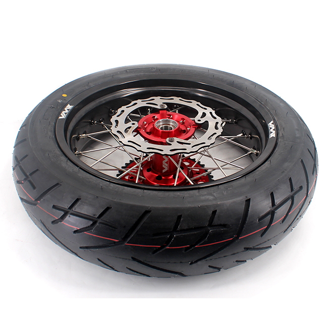 VMX 3.5/5.0 Motorcycle Supermoto Wheels Set With CST Tire Fit HONDA CRF250R CRF450R 2002-2012 Red