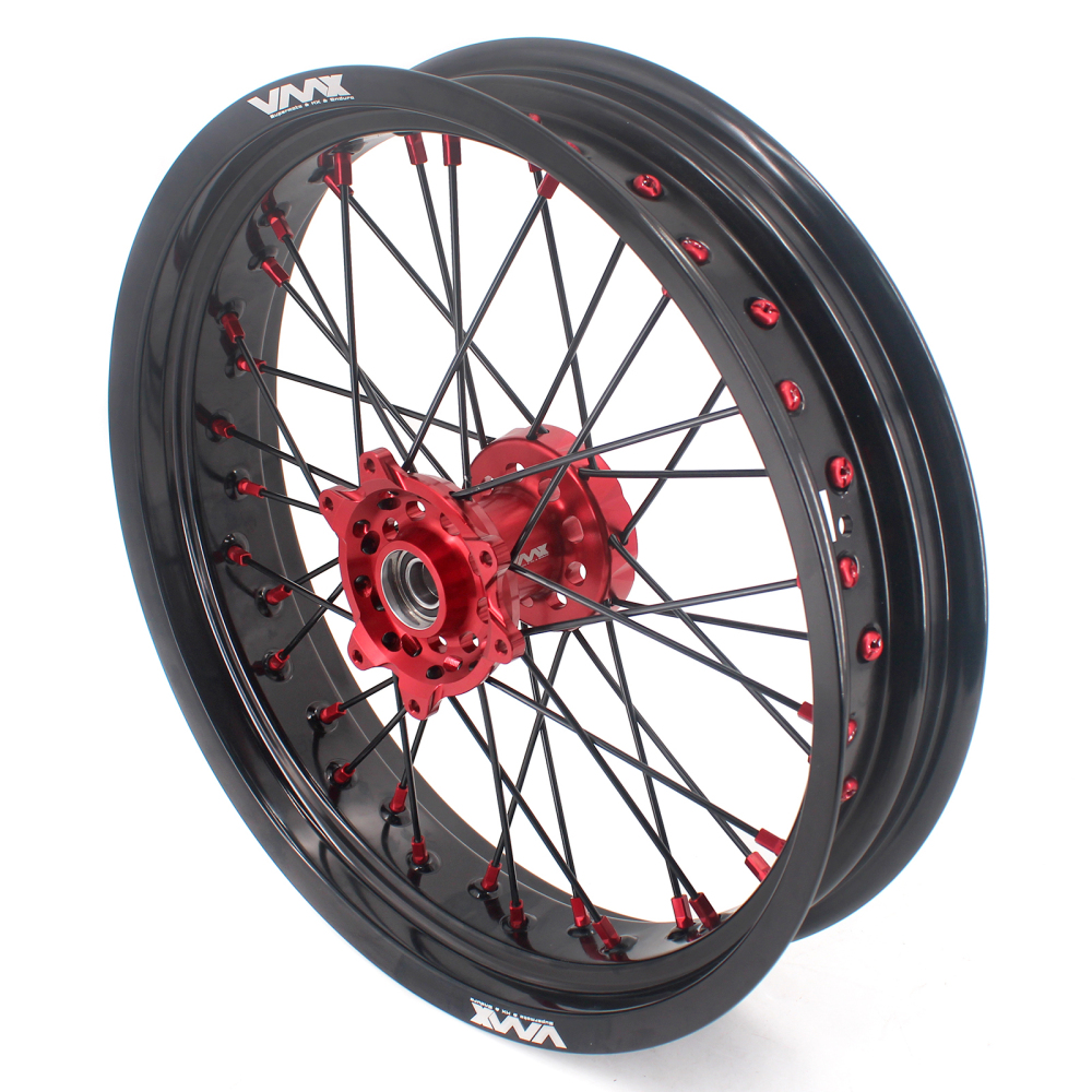 VMX 3.5/5.0 Motorcycle Supermoto Wheels Fit HONDA CRF250R CRF450R 2013-2024 Red Hub/Nipple