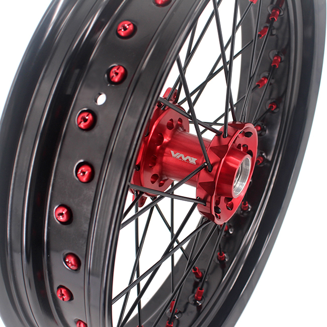 VMX 3.5/5.0 Motorcycle Supermoto Wheels Fit HONDA CRF250R CRF450R 2013-2024 Red Hub/Nipple
