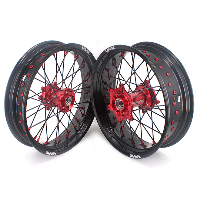 VMX 3.5/5.0 Motorcycle Supermoto Wheels Fit HONDA CRF250R CRF450R 2013-2024 Red Hub/Nipple