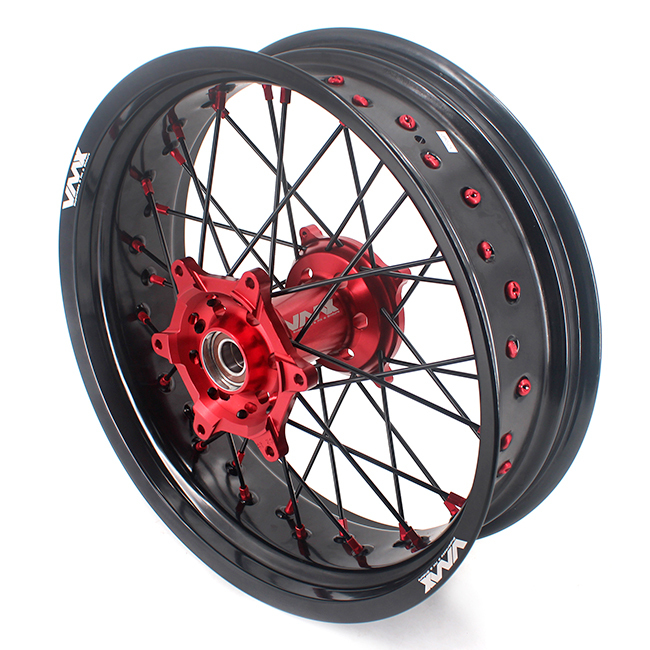 VMX 3.5/5.0 Motorcycle Supermoto Wheels Fit HONDA CRF250R CRF450R 2013-2024 Red Hub/Nipple