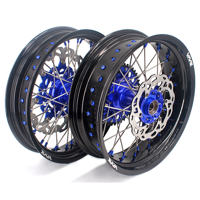 VMX 3.5/5.0 Motorcycle Casting Supermoto Wheels fit KTM EXC SXF Blue Hub/Nipple Disc 2003-2024