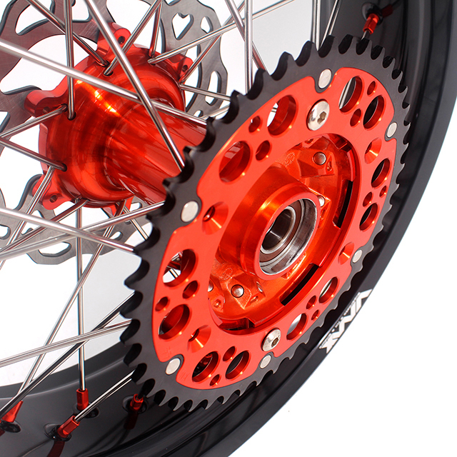 VMX 3.5/5.0 Motorcycle Casting Supermoto Wheels Fit KTM SXF EXC 125cc-530cc Orange Nipple With Disc