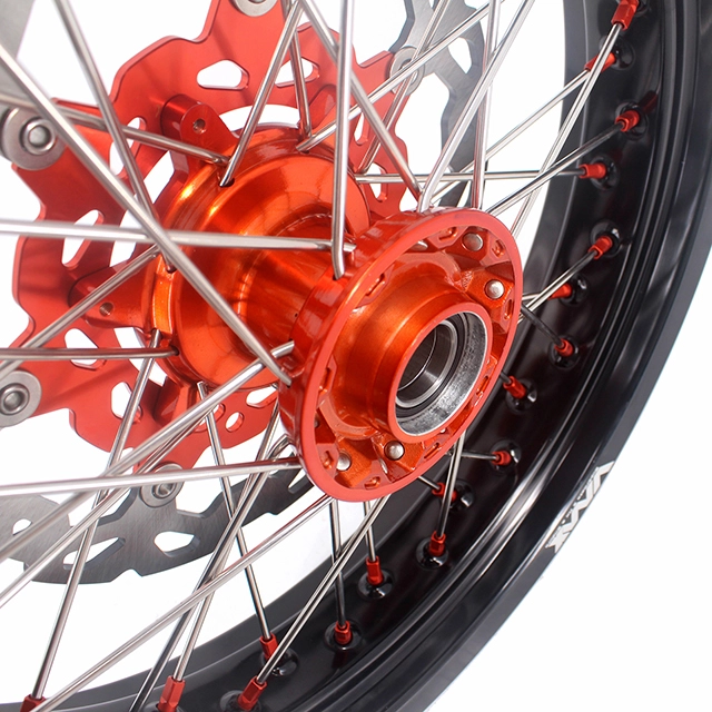 VMX 3.5/5.0 Motorcycle Casting Supermoto Wheels Fit KTM SXF EXC 125cc-530cc Orange Nipple With Disc