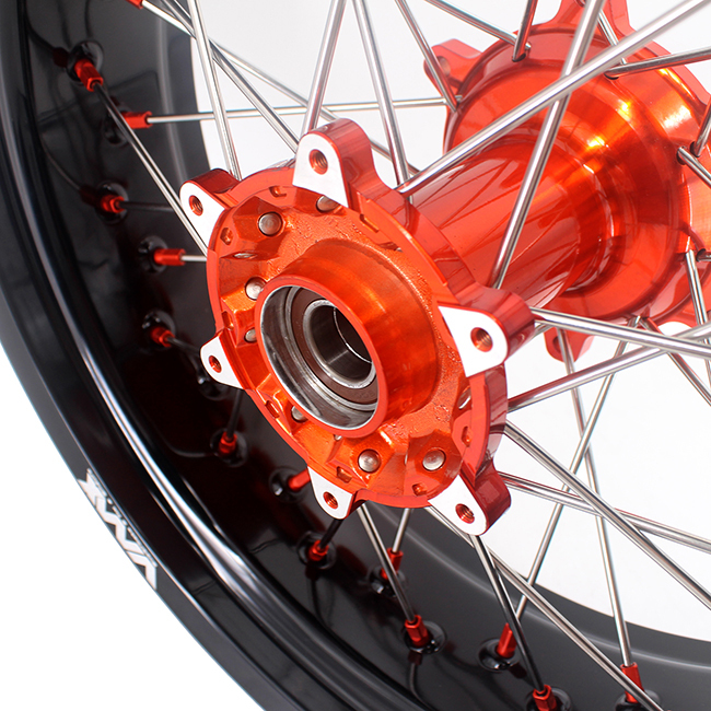 VMX 3.5/5.0 Motorcycle Casting Supermoto Wheels Rims Fit KTM SX-F EXC 2003-2024 Orange Nipple