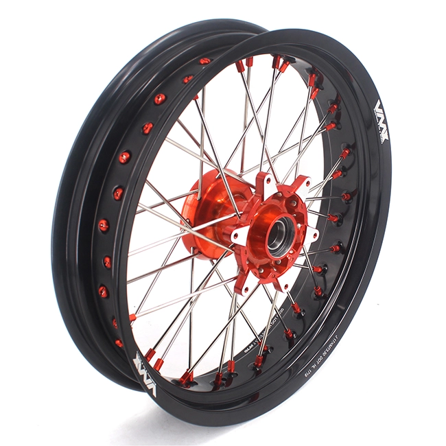 VMX 3.5/5.0 Motorcycle Casting Supermoto Wheels Rims Fit KTM SX-F EXC 2003-2024 Orange Nipple