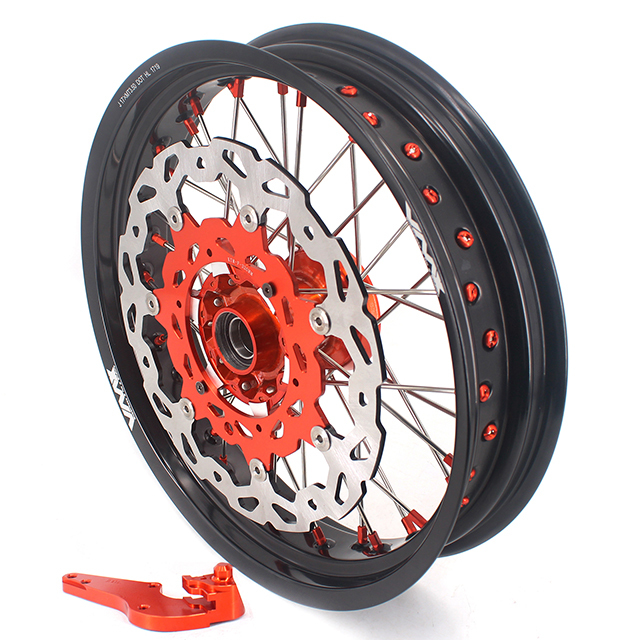 VMX 3.5/5.0 Motorcycle Casting Supermoto Wheels Fit KTM SXF EXC 125cc-530cc Orange Nipple With Disc