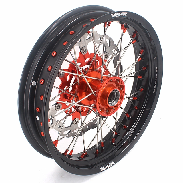 VMX 3.5/5.0 Motorcycle Casting Supermoto Wheels Fit KTM SXF EXC 125cc-530cc Orange Nipple With Disc