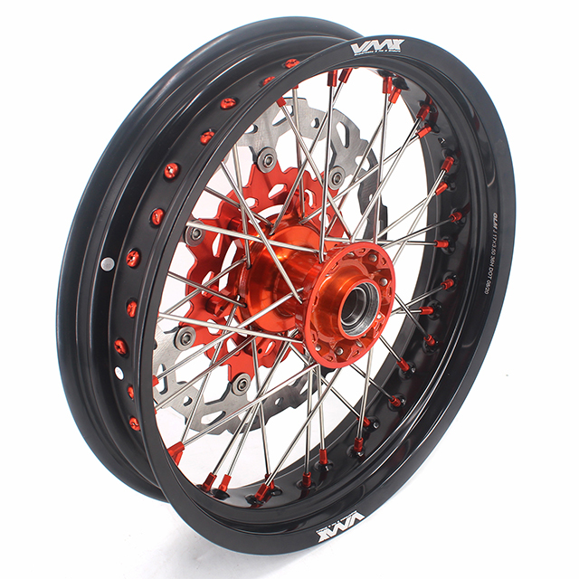 VMX 3.5/5.0 Motorcycle Casting Supermoto Wheels Fit KTM SXF EXC 125cc-530cc Orange Nipple With Disc