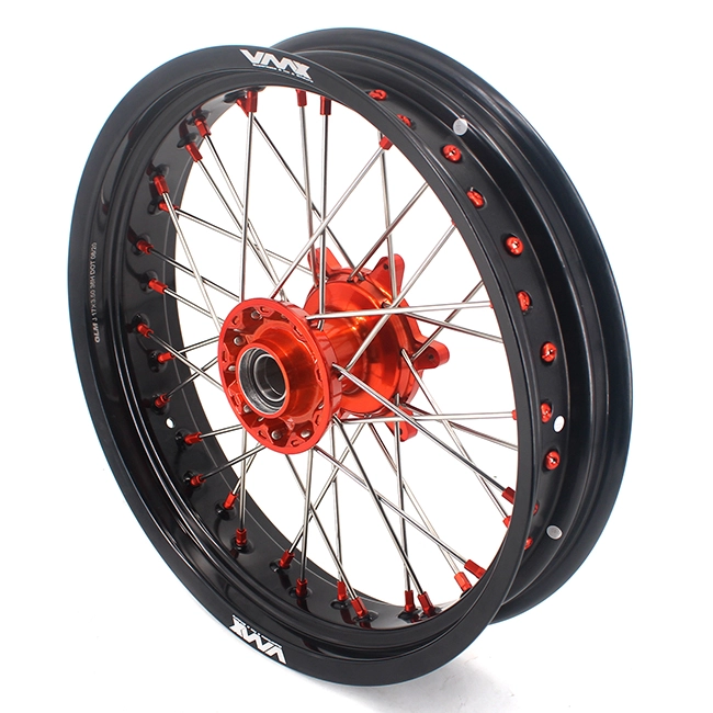 VMX 3.5/5.0 Motorcycle Casting Supermoto Wheels Rims Fit KTM SX-F EXC 2003-2024 Orange Nipple