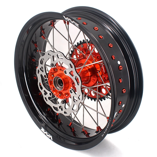 VMX 3.5/5.0 Motorcycle Casting Supermoto Wheels Fit KTM SXF EXC 125cc-530cc Orange Nipple With Disc