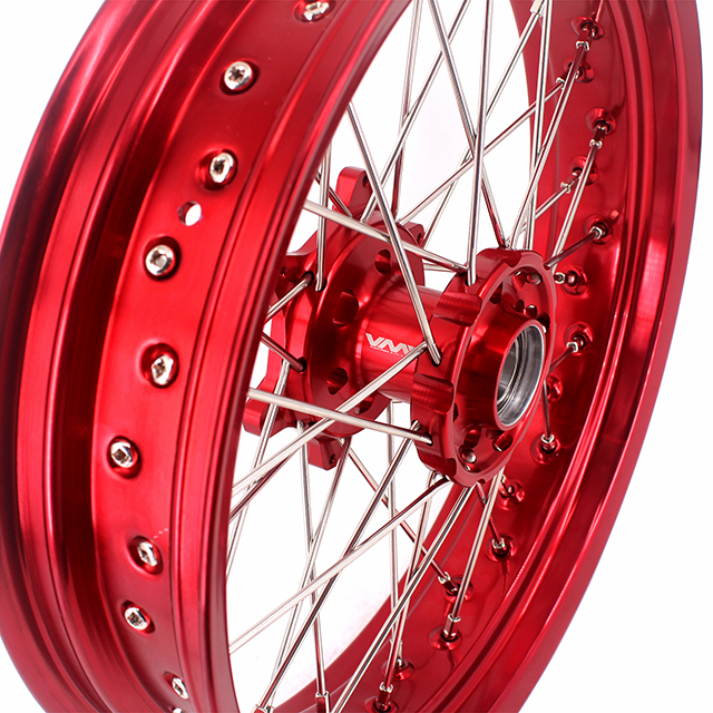 VMX 3.5/5.0 Motorcycle Supermoto Wheel Rim Fit BETA RR 2013-2024 Red Hub Red Rim