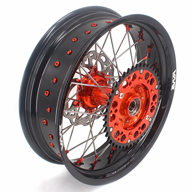 VMX 3.5/5.0 Motorcycle Casting Supermoto Wheels Fit KTM SXF EXC 125cc-530cc Orange Nipple With Disc