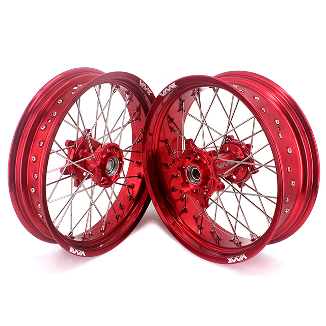 VMX 3.5/5.0 Motorcycle Supermoto Wheel Rim Fit BETA RR 2013-2024 Red Hub Red Rim