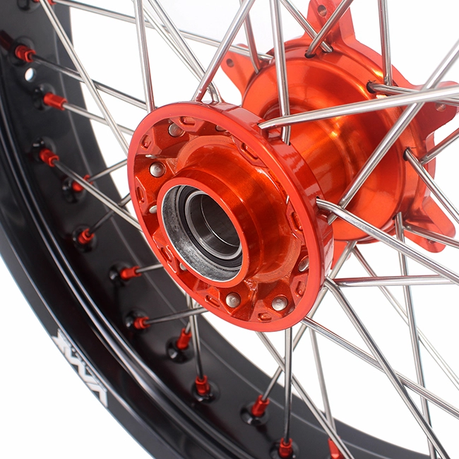 VMX 3.5/5.0 Motorcycle Casting Supermoto Wheels Rims Fit KTM SX-F EXC 2003-2024 Orange Nipple