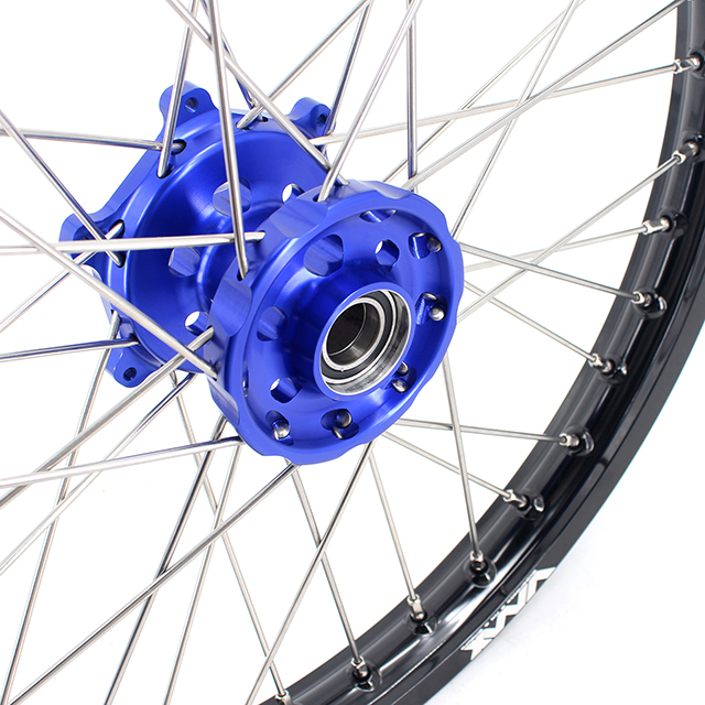 VMX 21/19 MX Wheels Set Fit YAMAHA YZ125 YZ250 YZ250F 2001-2023 YZ450F Blue Hub Black Rim