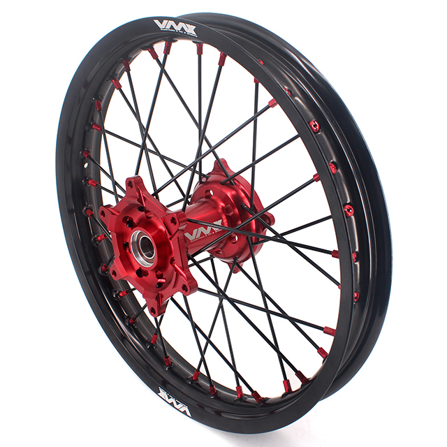 VMX 21/19 MX Motorcycle Wheel Rims Set  Fit HONDA CRF250R CRF450R 2012 Red hub/Nipple Black Rim/Spoke
