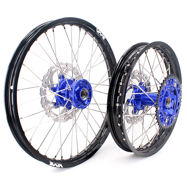 VMX 21/19 MX Motorcycle Wheel Rim Fit YAMAHA YZ125 YZ250 YZ250F YZ450F 2003-2023 Blue Hub With Disc