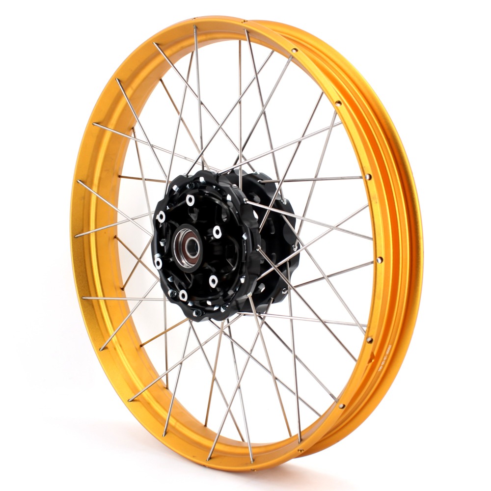 VMX Fit BMW F800GS 2008-2020 Tubeless Wheels 2.15*21"/4.25*17" Rims Black Hub Gold Rim