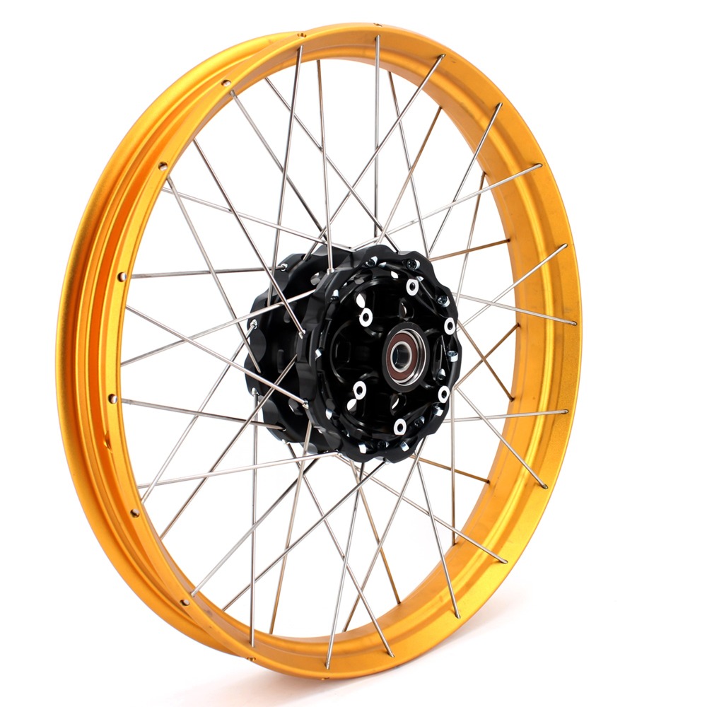 VMX Fit BMW F800GS 2008-2020 Tubeless Wheels 2.15*21"/4.25*17" Rims Black Hub Gold Rim