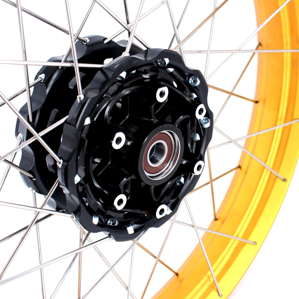 VMX Fit BMW F800GS 2008-2020 Tubeless Wheels 2.15*21"/4.25*17" Rims Black Hub Gold Rim