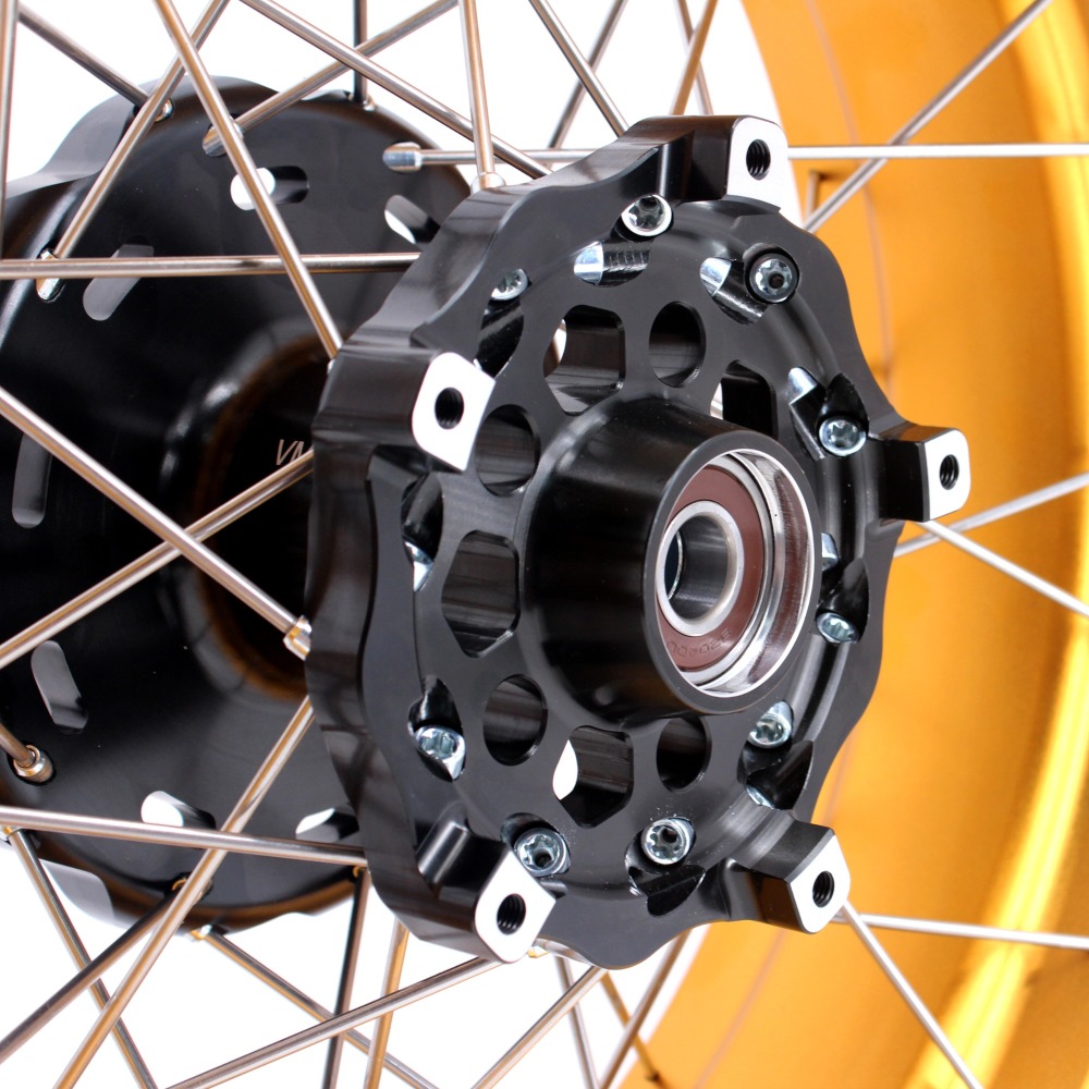 VMX Fit BMW F800GS 2008-2020 Tubeless Wheels 2.15*21"/4.25*17" Rims Black Hub Gold Rim