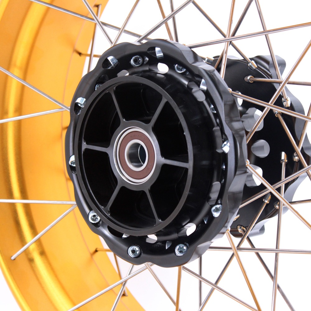 VMX Fit BMW F800GS 2008-2020 Tubeless Wheels 2.15*21"/4.25*17" Rims Black Hub Gold Rim