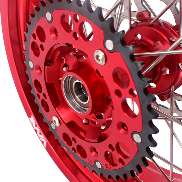 VMX 3.5/5.0 Motorcycle Supermoto Wheels Rims Compatible with KTM EXC SXF XC Red hub/rim With Disc