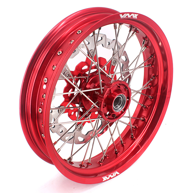 VMX 3.5/5.0 Motorcycle Supermoto Wheels Rims Compatible with KTM EXC SXF XC Red hub/rim With Disc
