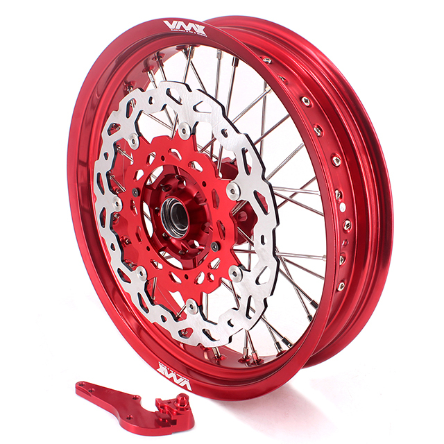 VMX 3.5/5.0 Motorcycle Supermoto Wheels Rims Compatible with KTM EXC SXF XC Red hub/rim With Disc