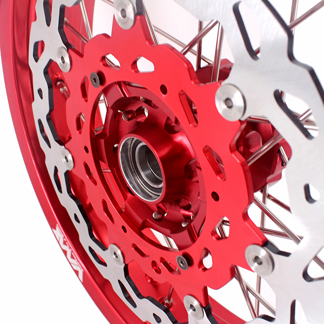 VMX 3.5/5.0 Motorcycle Supermoto Wheels Rims Compatible with KTM EXC SXF XC Red hub/rim With Disc
