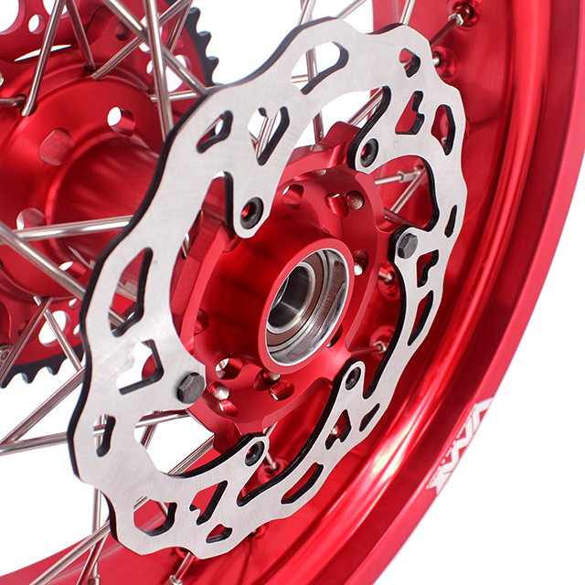 VMX 3.5/5.0 Motorcycle Supermoto Wheels Rims Compatible with KTM EXC SXF XC Red hub/rim With Disc