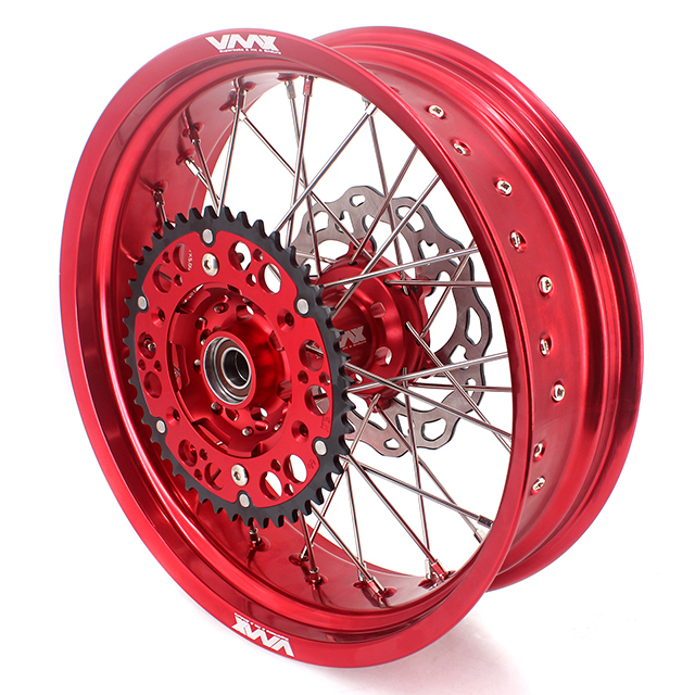 VMX 3.5/5.0 Motorcycle Supermoto Wheels Rims Compatible with KTM EXC SXF XC Red hub/rim With Disc