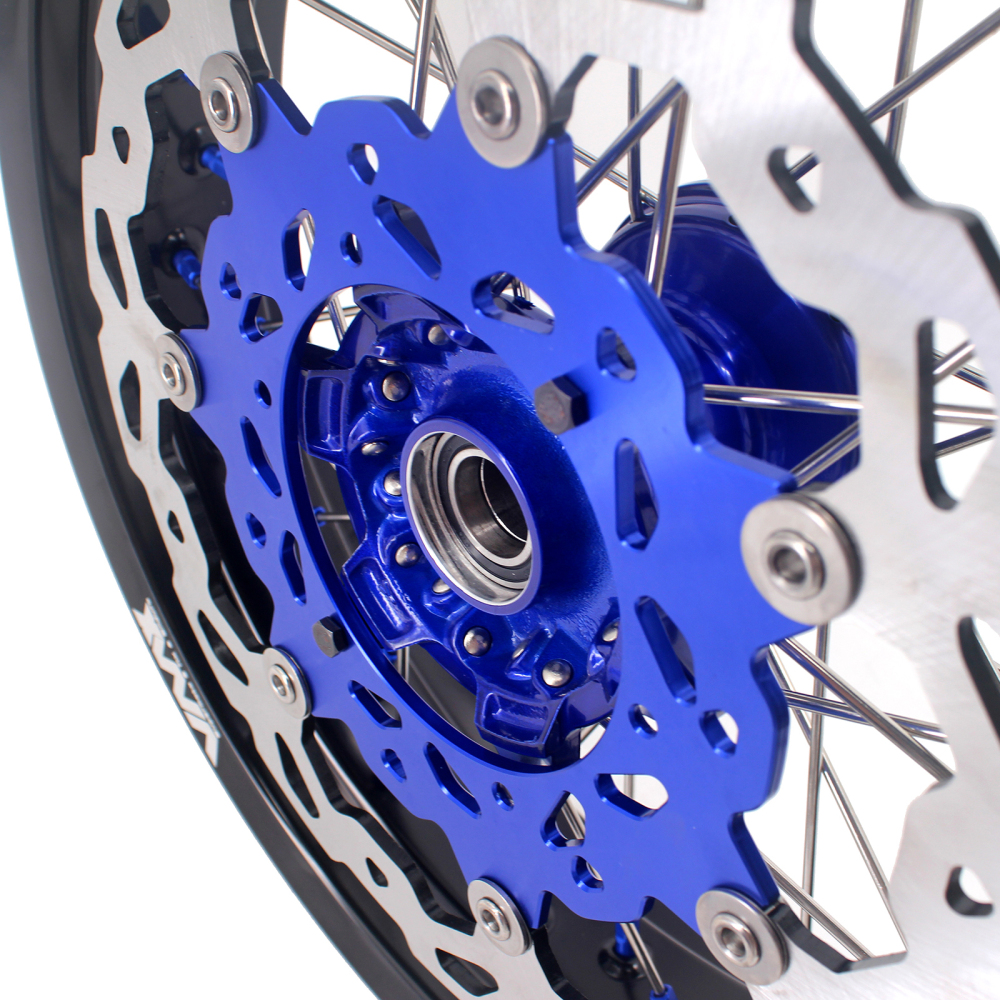 VMX 3.5/5.0 Motorcycle Supermoto Casting Wheels Rims Disc Fit YAMAHA YZ125 YZ250F YZ450F Blue Hub/Nipple