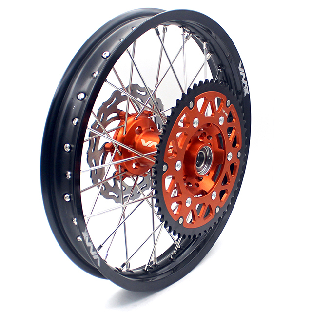 VMX 21/19 MX Racing Motorcycle Wheel Rims Set Fit KTM XCF SXF 125 530 2003-2024 Orange Hub Disc