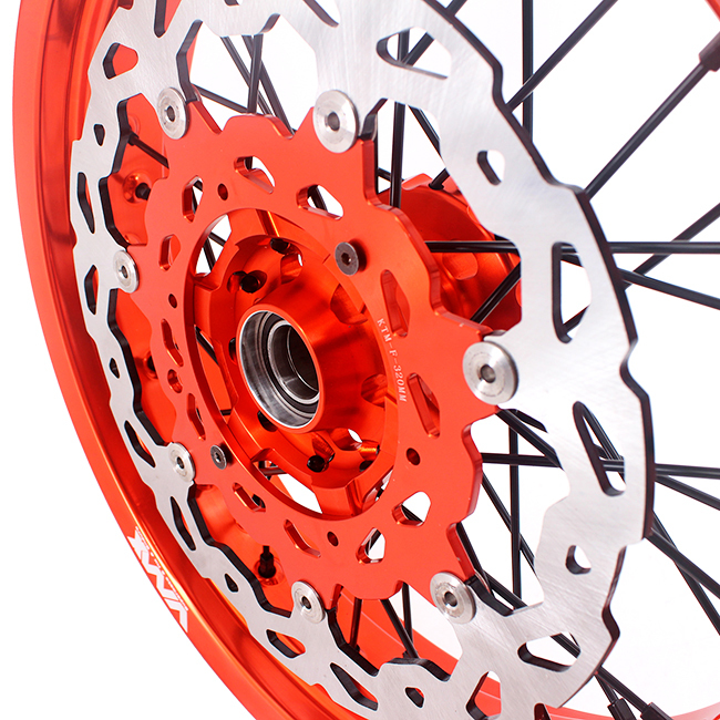 VMX 3.5/5.0 Motorcycle Supermoto Wheels Fit KTM SX-F EXC 250 450 530 Orange Rim Black Nipple