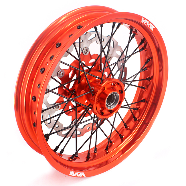 VMX 3.5/5.0 Motorcycle Supermoto Wheels Fit KTM SX-F EXC 250 450 530 Orange Rim Black Nipple