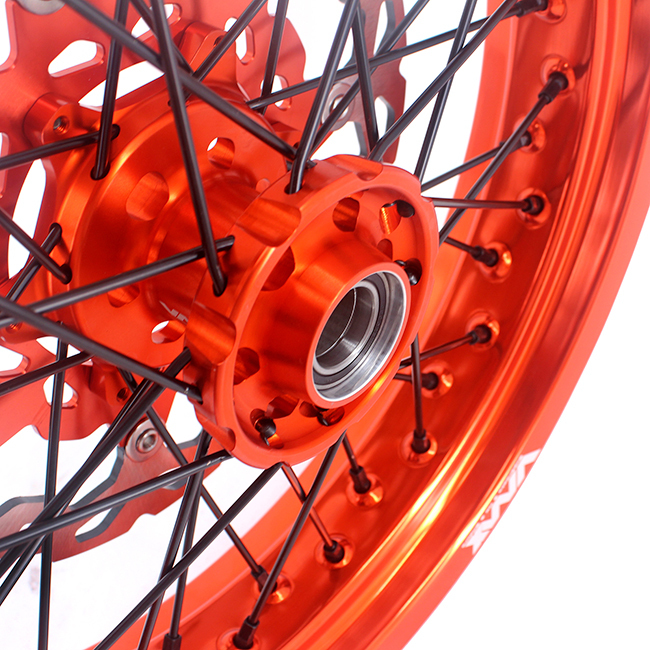VMX 3.5/5.0 Motorcycle Supermoto Wheels Fit KTM SX-F EXC 250 450 530 Orange Rim Black Nipple