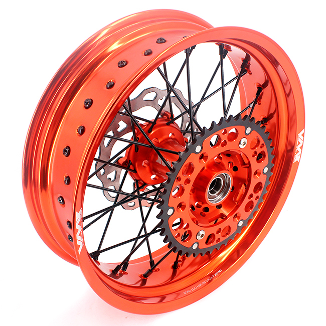 VMX 3.5/5.0 Motorcycle Supermoto Wheels Fit KTM SX-F EXC 250 450 530 Orange Rim Black Nipple
