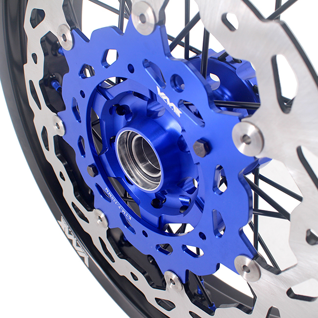 VMX 3.5/5.0 Motorcycle Supermoto Wheels Rim Disc Fit KTM SXF EXC  Blue Nipple Black Spoke
