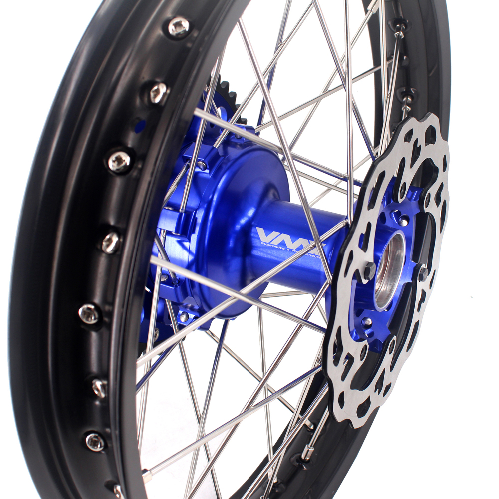 VMX 21/18 Cush Drive Enduro Racing Wheels Rim Compatible with KTM EXC-F 125 450 2003-2023 Blue Hub