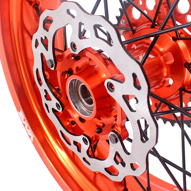VMX 3.5/5.0 Motorcycle Supermoto Wheels Fit KTM SX-F EXC 250 450 530 Orange Rim Black Nipple