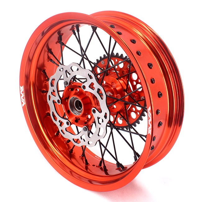 VMX 3.5/5.0 Motorcycle Supermoto Wheels Fit KTM SX-F EXC 250 450 530 Orange Rim Black Nipple